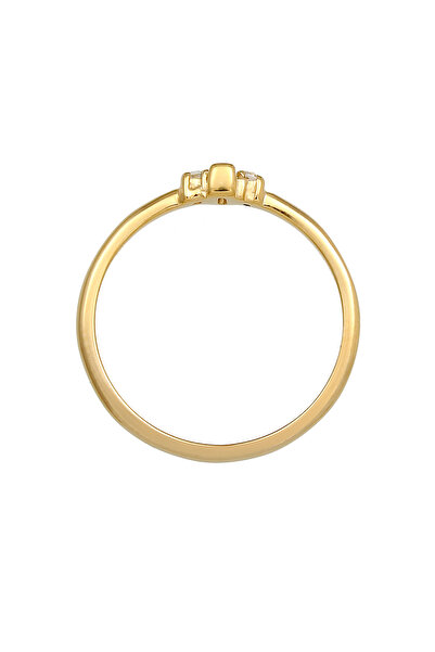 ELLI Inel PREMIUM Inel de logodnă Solitaire pentru femei, filigran cu topaz, din argint 925, aur P