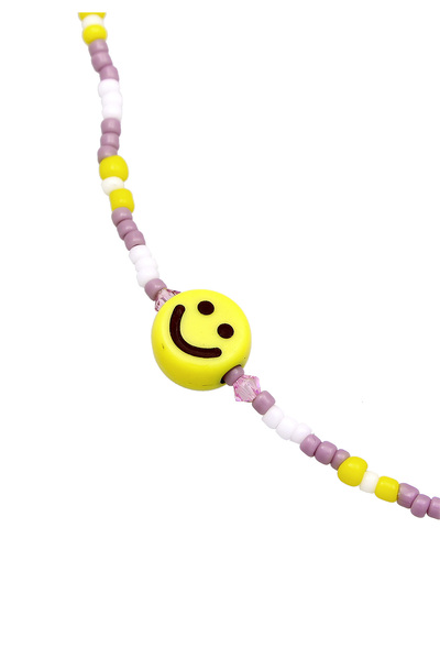 ELLI Dětský náhrdelník s korálky s usměvavou tváří a sladkovodními perlami, stříbro 925, pozlacené