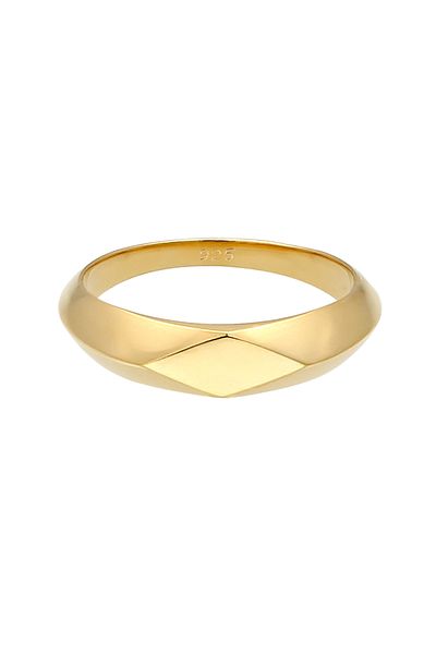 ELLI Ring Signet Pinky Basic Modern In 925 Sterling Silver