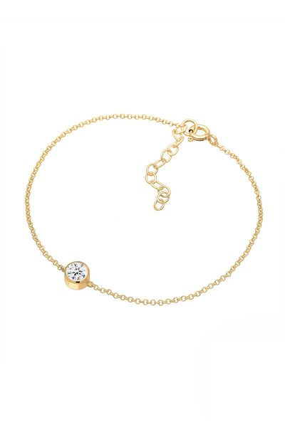 ELLI Bracelet Ladies Solitaire Pendant Basic With Glass Crystals In 925 Sterling Silver
