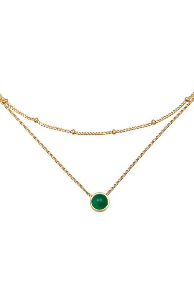 ELLI Necklace Premium Necklace Ladies Choker Layer Balls With Agate In 925 Sterling Silver