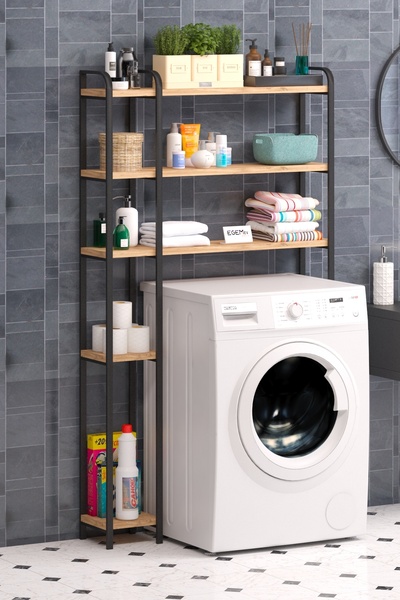 EGEMEV Çamaşır Makinesi Üstü Düzenleyici   BOL RAFLI COK AMAÇLI  Banyo Rafı Çamaşır Makinası DOLABI