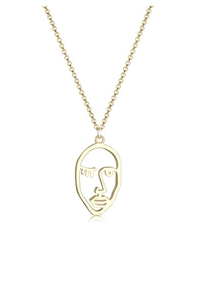 ELLI Necklace Twinkle Face Pendant In 925 Sterling Silver
