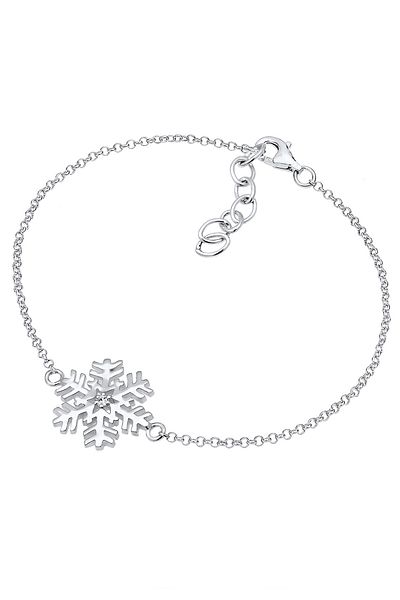 ELLI Schneeflocke Xmas Kristalle - Bandă de braț din argint 925