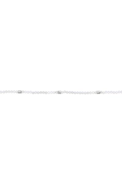 ELLI Kette Elli PREMIUM Halskette Damen Mondstein weiße Perlen 925 Sterling Silber Party/Silber