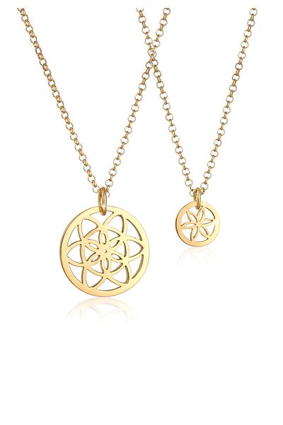 ELLI Necklace Women Flower Of Life Pendant Mother Child Symbol In 925 Sterling Silver