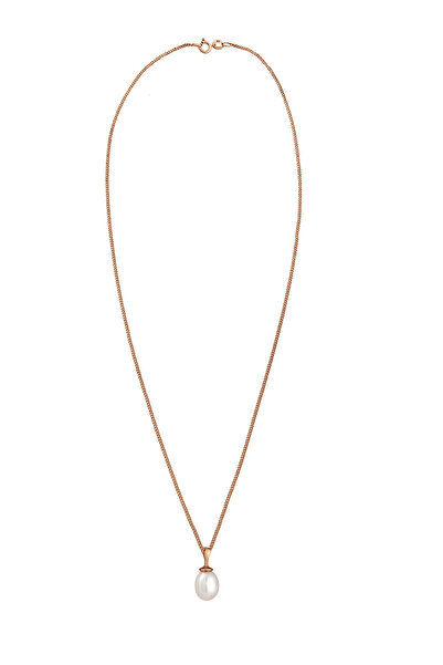 ELLI Dámský nadčasový filigránový náhrdelník se sladkovodní kultivovanou perlou ze sterlingového stříbra 925, pozlacený