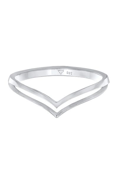 ELLI Inel Damă Stack Forma V Geo Basic Trend Din Argint Sterling 925