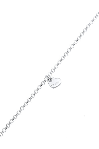 ELLI Dámský náramek s motivem srdce, romantický náhrdelník s hráškem, trendy minimalistický, nastavitelný, ze sterlingového stříbra 925