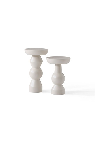 mw morewooddesign 2'li Enva Ahşap Mantar Sehpa Takımı