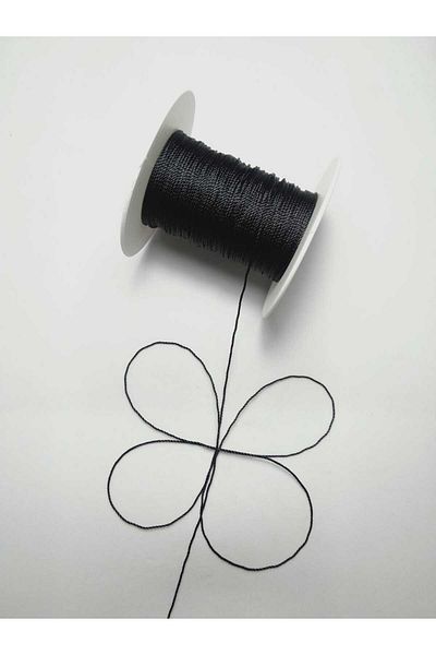 Eskişehir hobi sanat 0,8 mm 25 μέτρα κορδόνι Tasbih Μαύρο