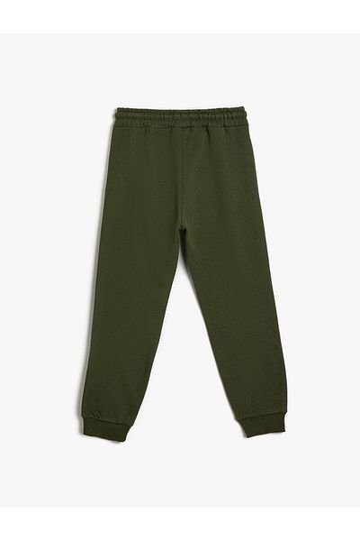 Koton Jogger Sweatpants Tie Waist Printed Color Block