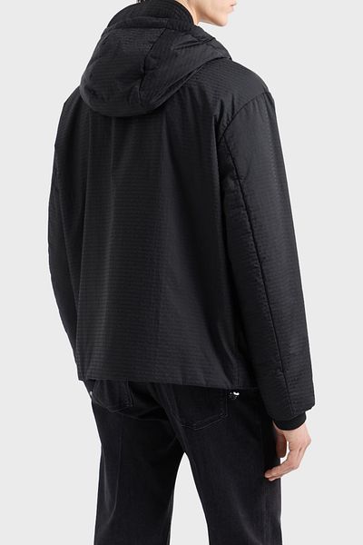 Emporio Armani معطف جاكار بغطاء للرأس للرجال - معطف بقصة عادية 6D1B64 1NNXZ 0999