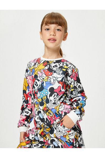Koton Minnie Mouse and Daisy Duck Sweatshirt Licensed Long Sleeve Crew Neck Hoodie