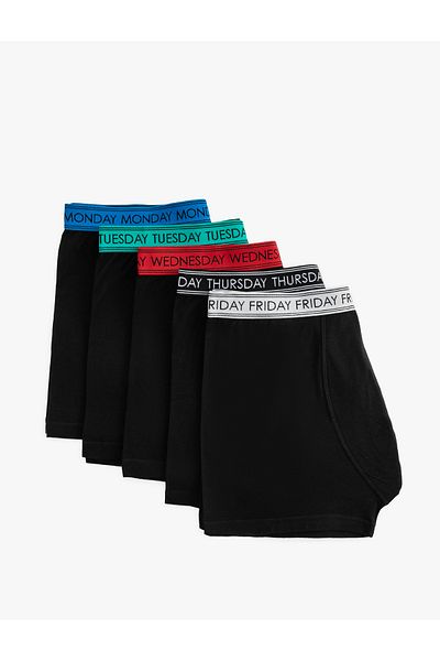 Koton Set boxer 5 piese cu slogan imprimat - talie elastică