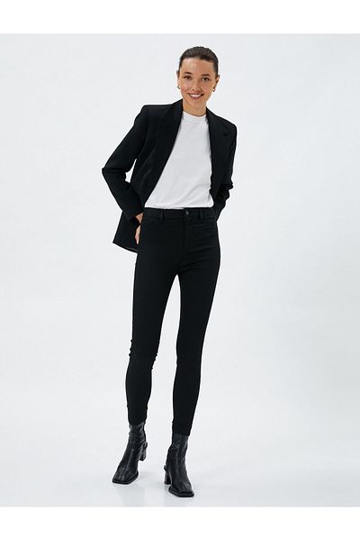 Koton Blugi cu Talie Inalta Slim Leg Slim Cut - Carmen Jean