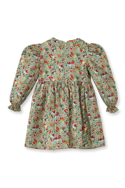 Maya And Luca Kız Çocuk Elbise Çiçek Desenli Uzun Kollu Kurdeleli Astarlı