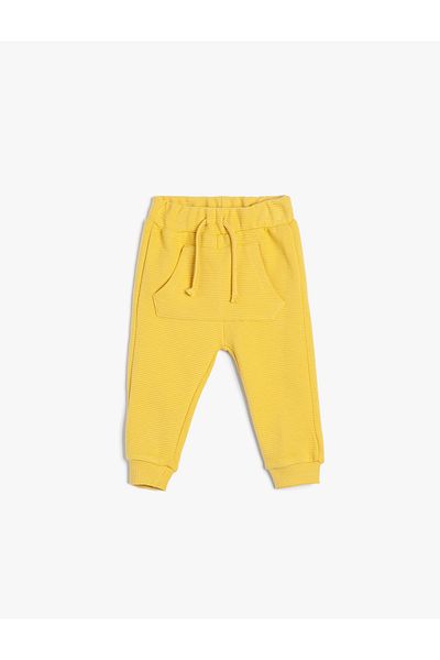 Koton Basic Jogger Sweatpants Tie Waist Textured Cotton