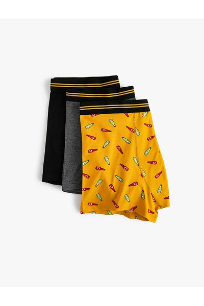 Koton 3-Piece Boxer Set Printed Multicolor