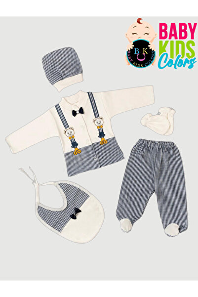 baby kids colors Papyolu 5'li Yeni Doğan Hastahane Çıkışı Zıbın Seti Kutulu