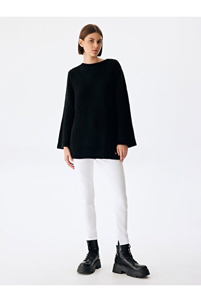 Ltb Black Textured Knitted Sweater