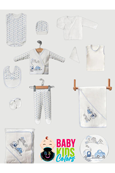 baby kids colors طقم ملابس داخلية لحديثي الولادة مكون من 10 قطع مع عربة أطفال...