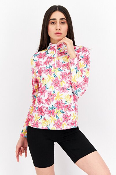 Gottex Women Sportswear Fit Long Sleeve Training Top, White Combo