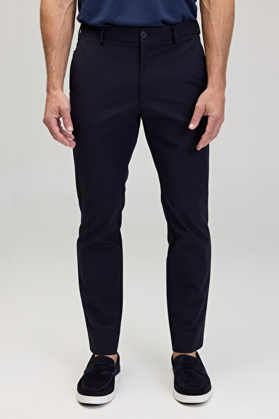 BROOKS BROTHERS Erkek Lacivert Standart Fit Cepli Performans Pantolon