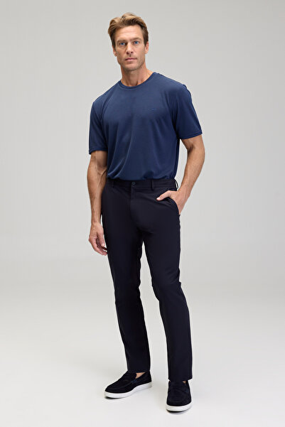 BROOKS BROTHERS Erkek Lacivert Standart Fit Cepli Performans Pantolon