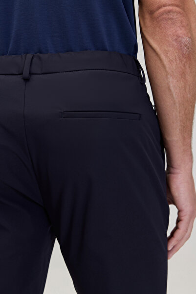 BROOKS BROTHERS Erkek Lacivert Standart Fit Cepli Performans Pantolon