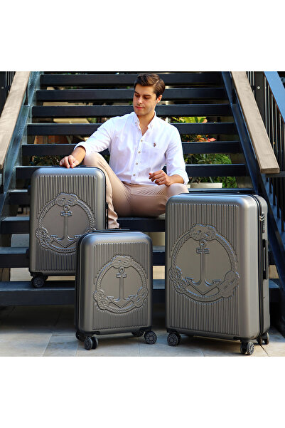 Biggdesign Sada 3dílných kufrů Ocean Grey, Abs Trunk, 360 °   Kolo, kombinovaný zámek