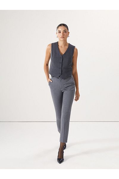 LC Waikiki Lcwk V-Neck Striped Women's Classic Vest