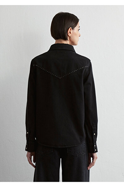 Mavi Dixie Antrasit Jean Gömlek Fitted / Vücuda Oturan Kesim 1210994-89498