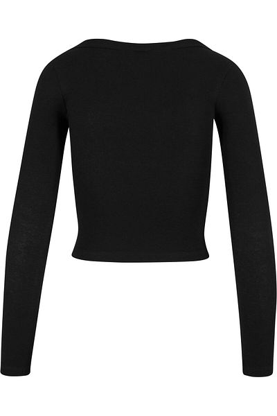 Urban Classics Damen Bio-Ripp-Jersey Weithals-Langarmshirt