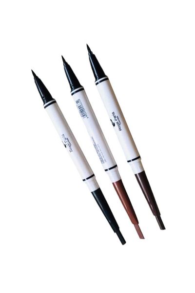 Royal Double Sided Eyebrow Pencil Set of 3 A.Brown - Dark Brown - Black