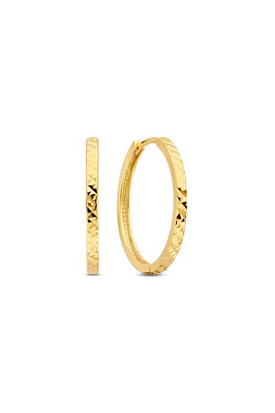 Beloro Jewels Quadrilatero D'ora Andria Creolen aus 9 Karat Gold mit Diamantschliff Bo360089