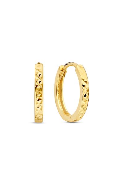 Beloro Jewels Quadrilatero D'ora Andria Creolen aus 9 Karat Gold mit Diamantschliff Bo360088