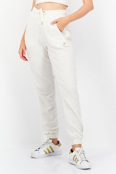 O'Neill Women Regular Fit Drawstring Brand Logo Jogger Pant, Heather White