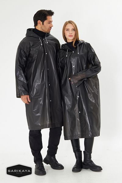 Sarıkaya Women's Men's Raincoat Hooded Snap Water Windproof