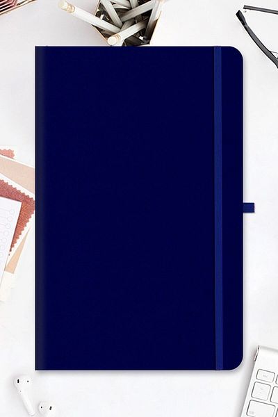 Le Color Undated Classic Notebook Rec Note 13x21 Striped Navy Blue