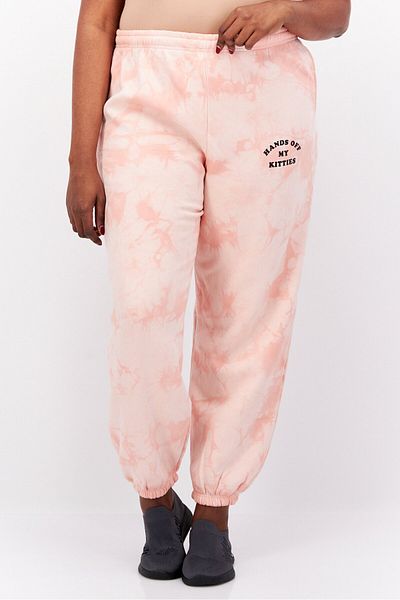 NEW girl ORDER Women Plus Size Tie Dye Jogger, Pink