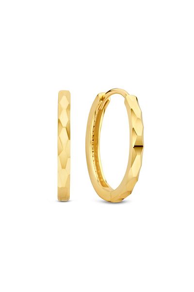 Beloro Jewels Quadrilatero D'ora Marina 9-Karat-Creolen mit Diamantschliff Bo360091
