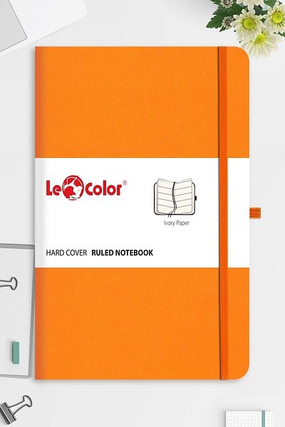 Le Color Undated Classic Notebook Rec Note 13x21 Striped Orange