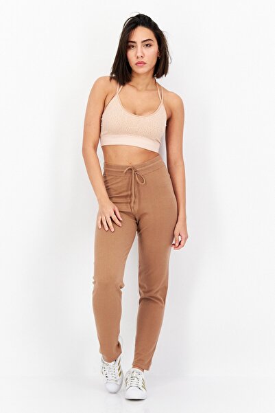 LASCANA Women Drawstring Knitted Trouser, Brown