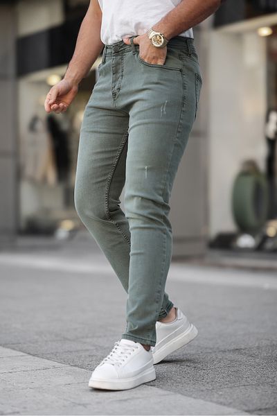 comstar Ανδρικό τζιν Slim Fit Lycra Denim Πράσινο τζιν παντελόνι