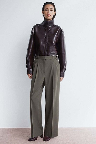H&M Wide belted trousers
