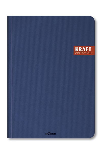 Le Color Kraft Office Notebook Checked Navy Blue