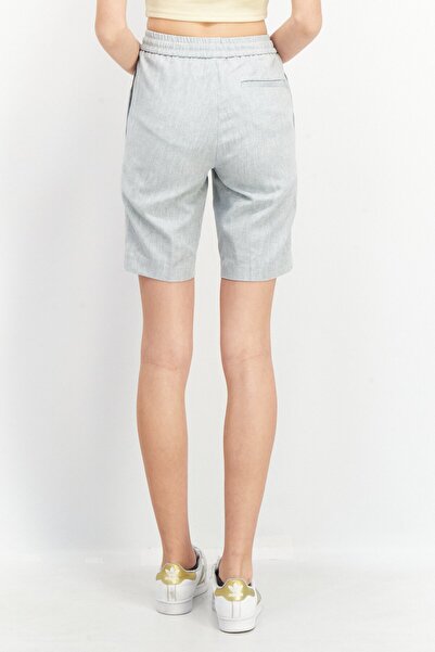 Asos Design Women Drawstring Textured Pull On Basic Shorts, Grey