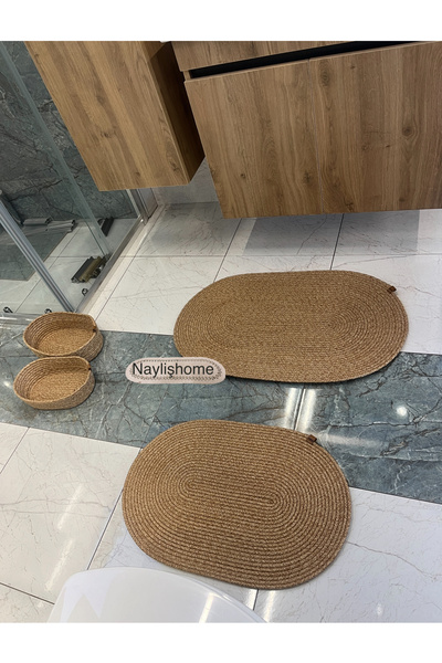 naylişhome Set de baie cu 50x80cm, 40x60cm, 2 coșuri ovale. pentru cadou, pen...