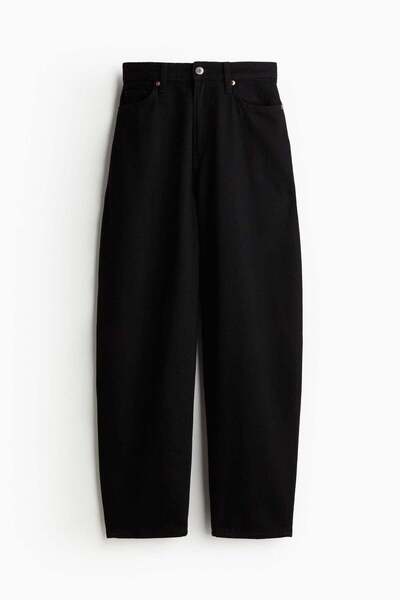 H&M بنطال جينز طويل بقصة برميل